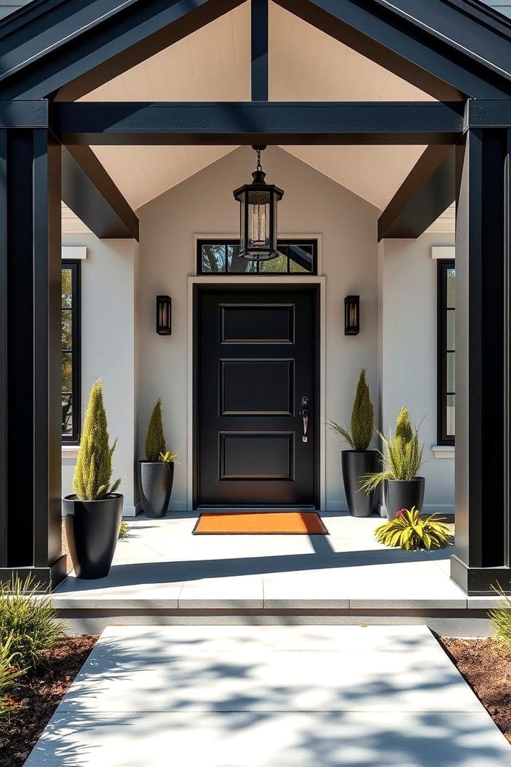 Modern Black Accent Porch - Stunning Black Porch Ideas for Modern Outdoor Spaces