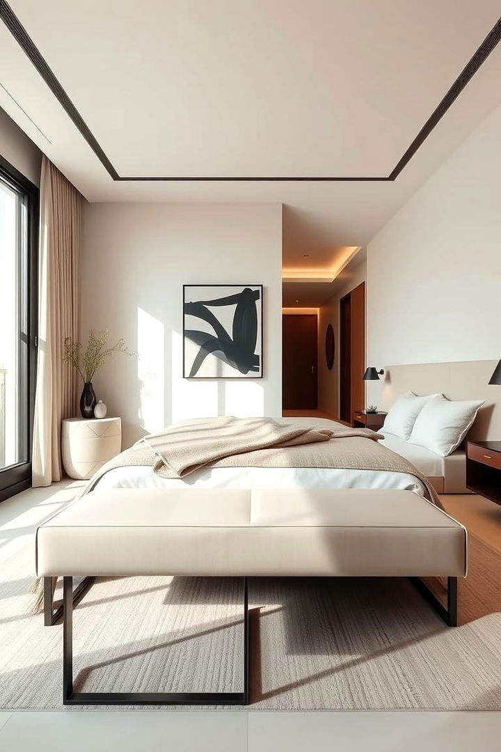 Modern Chic Bench Design - Bedroom Bench Ideas: Functional Seating & Storage