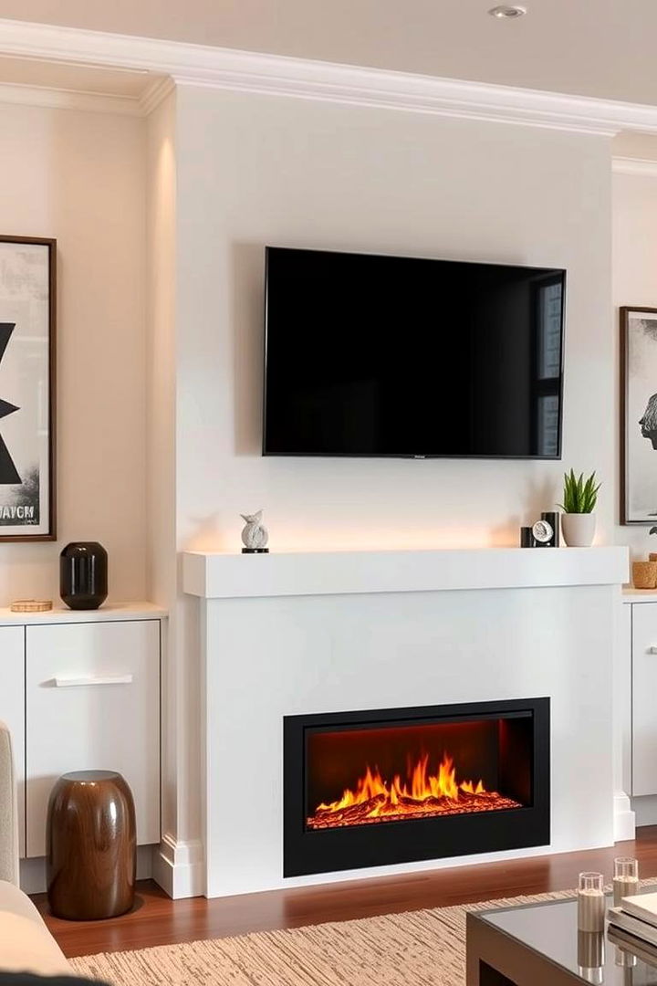 Modern Elegance and Energy Efficiency - Electric Fireplace with TV Above Design Solutions