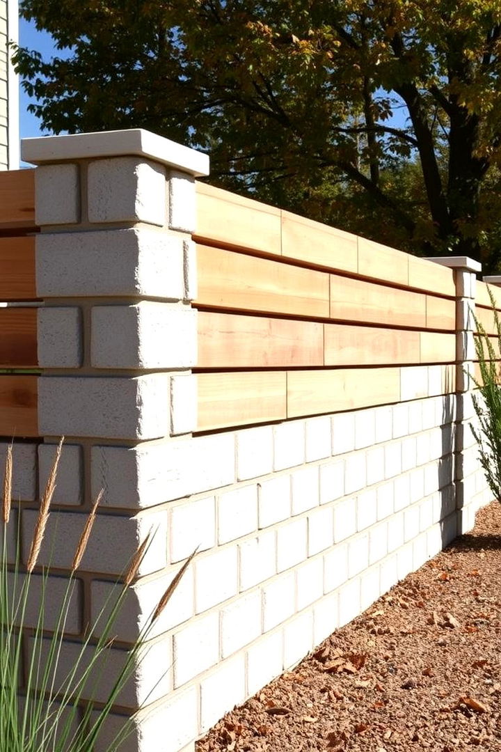 Modern Farmhouse Cinder Block Fence - Cinder Block Fence Ideas for Durable Outdoor Design