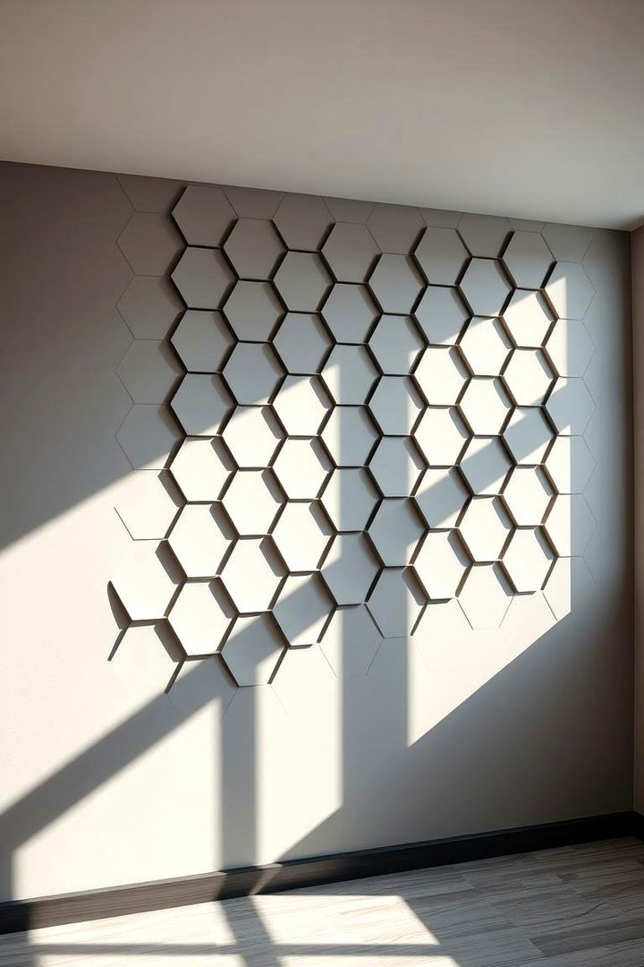 Modern Hexagon Patterns - Geometric Accent Wall Ideas: Bold & Modern Interior Designs
