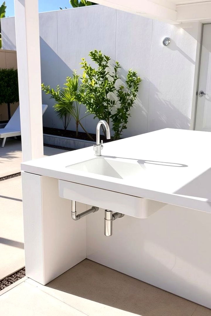 Modern Minimalism Clean Lines - Practical Outdoor Sink Ideas for Functional Spaces