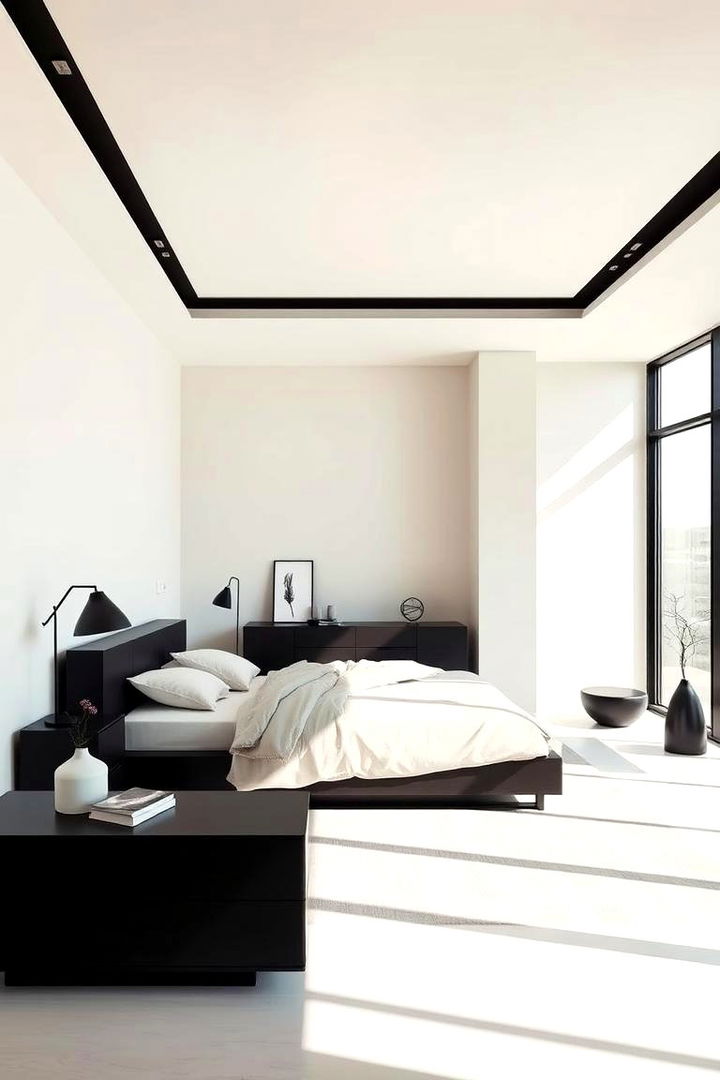 Modern Minimalism with Cream and Black - Cream and Black Bedroom Ideas for Modern Elegance