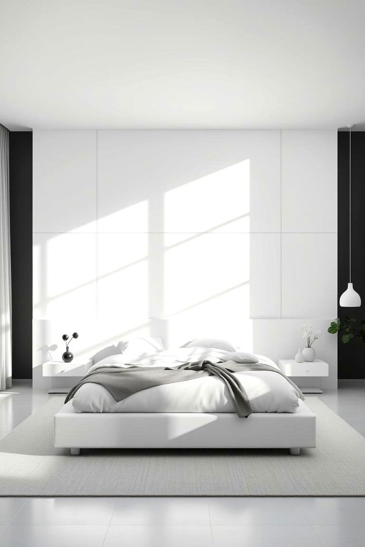 Modern Minimalist Accent - Two-Tone Bedroom Painting Ideas for Modern Elegance