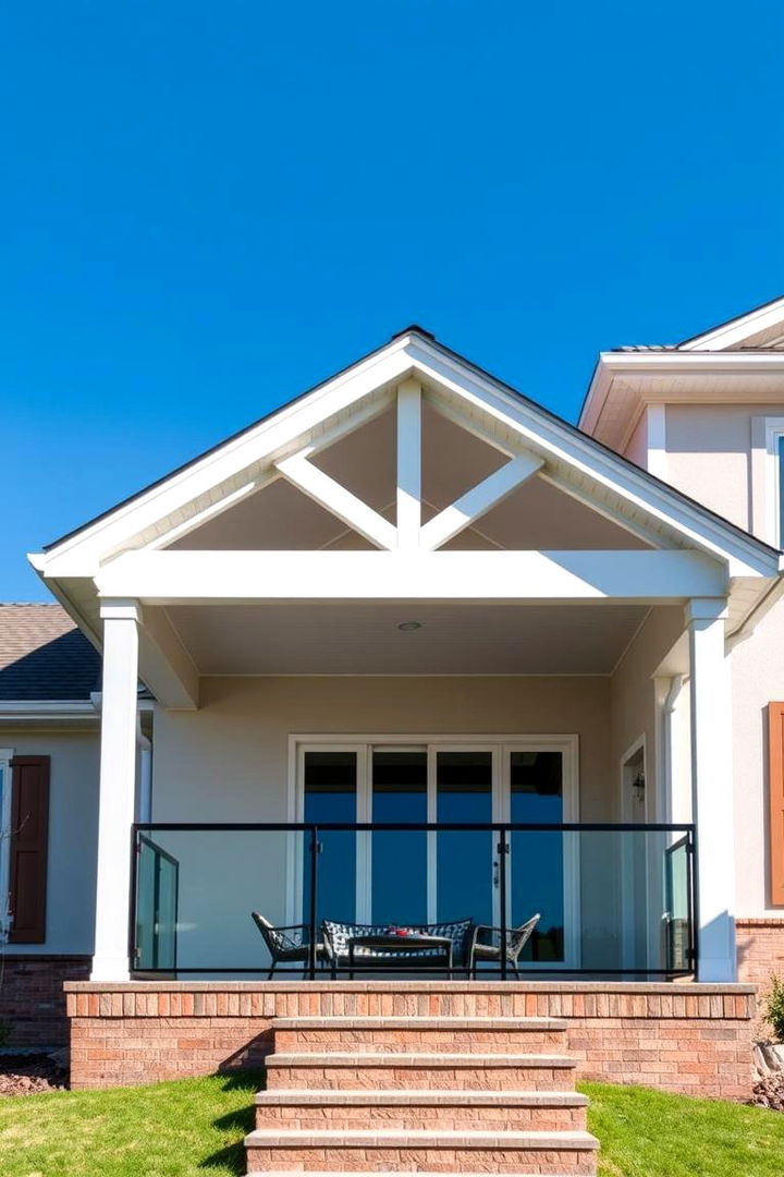 Modern Minimalist Appeal - Open Gable Porch Ideas for Inviting Outdoor Retreats