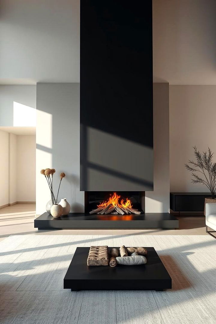 Modern Minimalist Black Fireplace - Bold Black Fireplace Design Ideas for Any Room