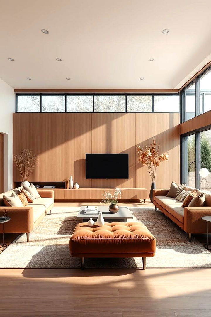Modern Minimalist Brown Living Room - Brown Living Room Ideas for Warm, Inviting Atmospheres