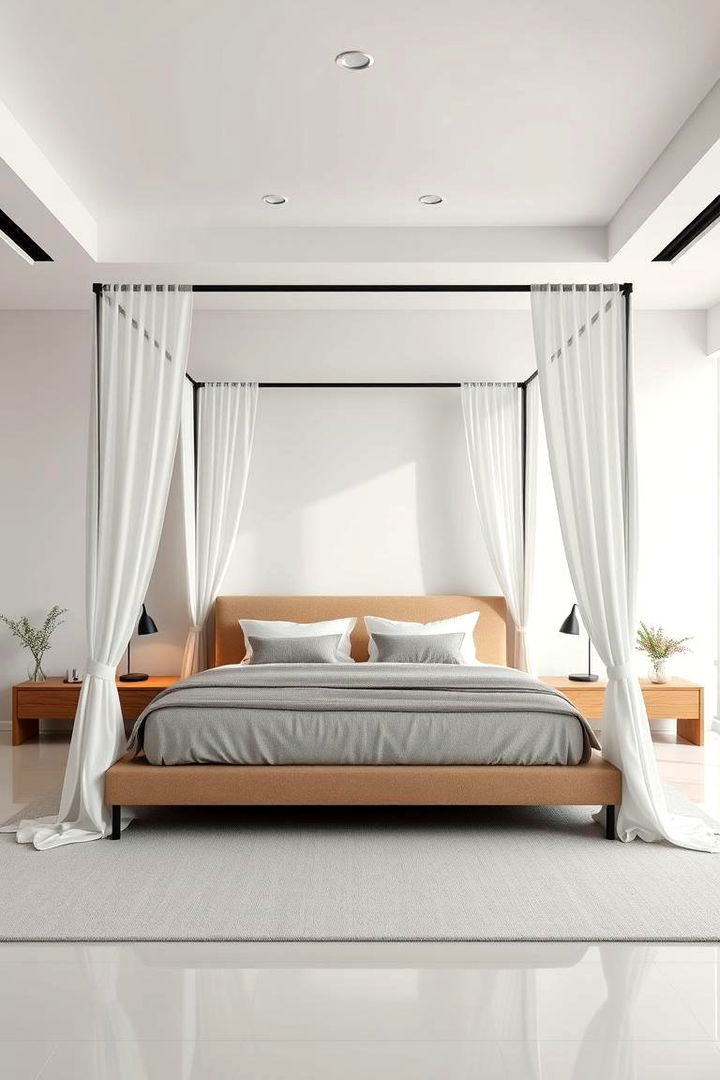 Modern Minimalist Canopy Bed - Canopy Bed Ideas for a Luxurious Bedroom Retreat