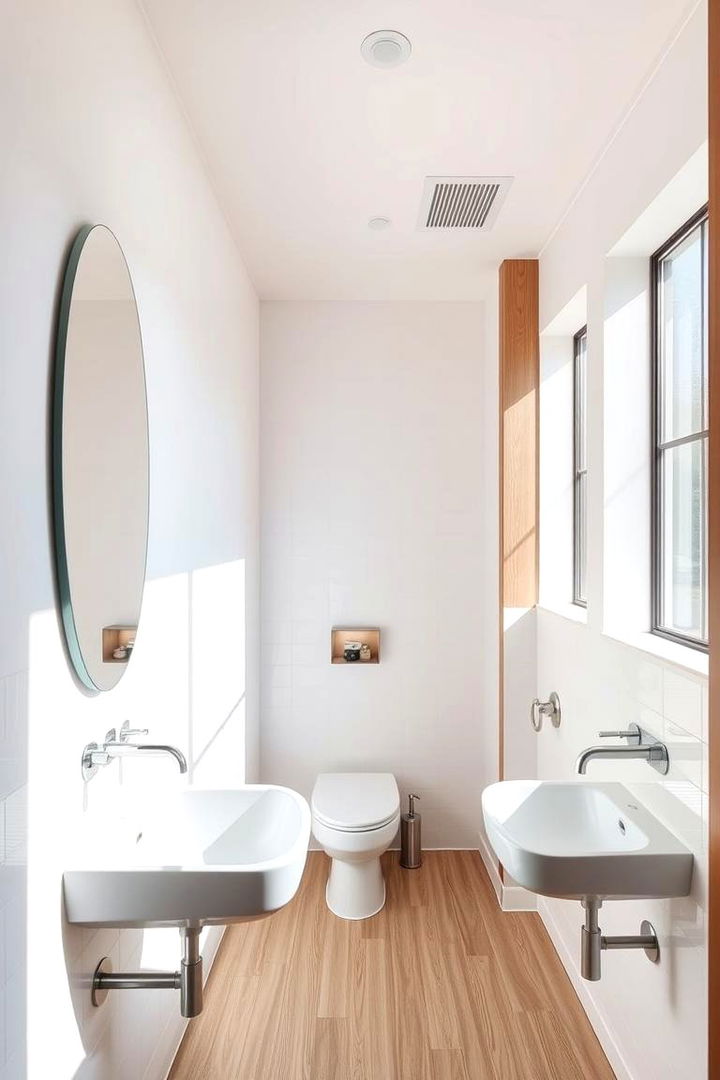 Modern Minimalist Charm - Restaurant Bathroom Ideas for Upscale Style