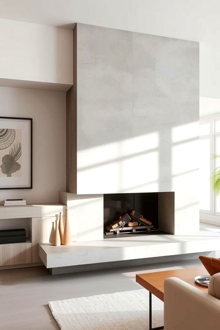 Modern Minimalist Concrete Fireplace - Concrete Fireplace Ideas for Modern & Industrial Interiors