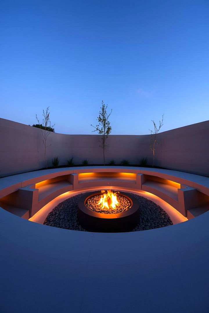 Modern Minimalist Design - Sunken Fire Pit Designs for Cozy Outdoor Gatherings