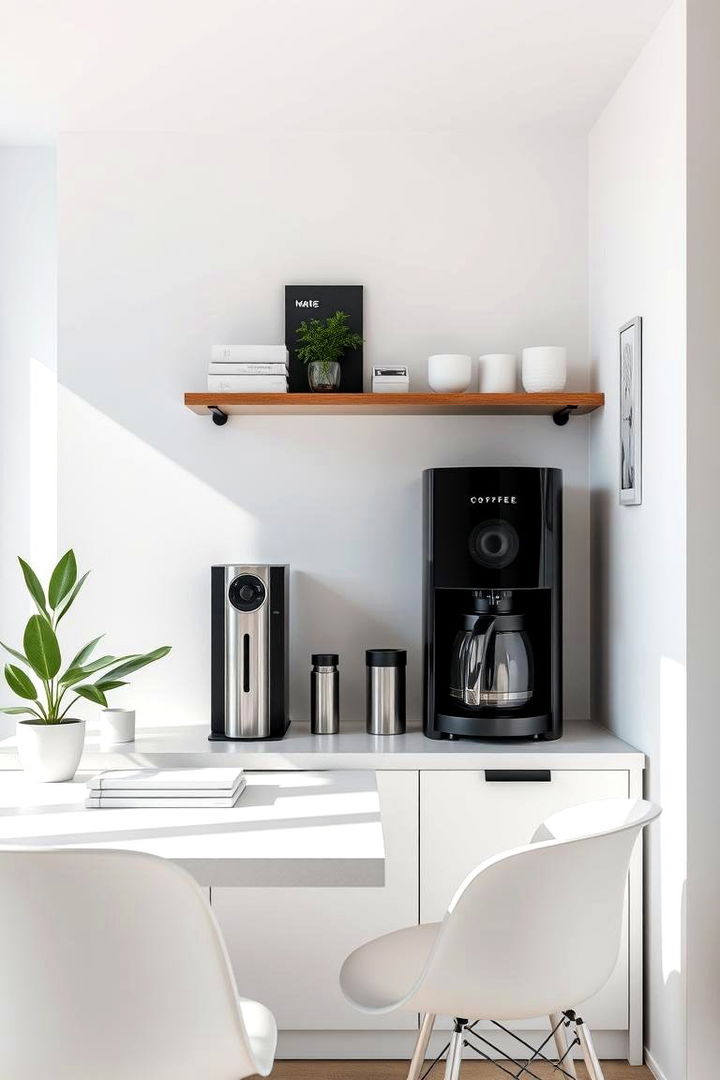 Modern Minimalist Design - Stylish Office Coffee Station Ideas to Boost Productivity