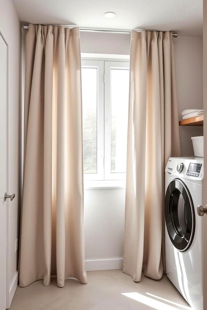 Modern Minimalist Design - Stylish Laundry Room Curtain Designs for Privacy
