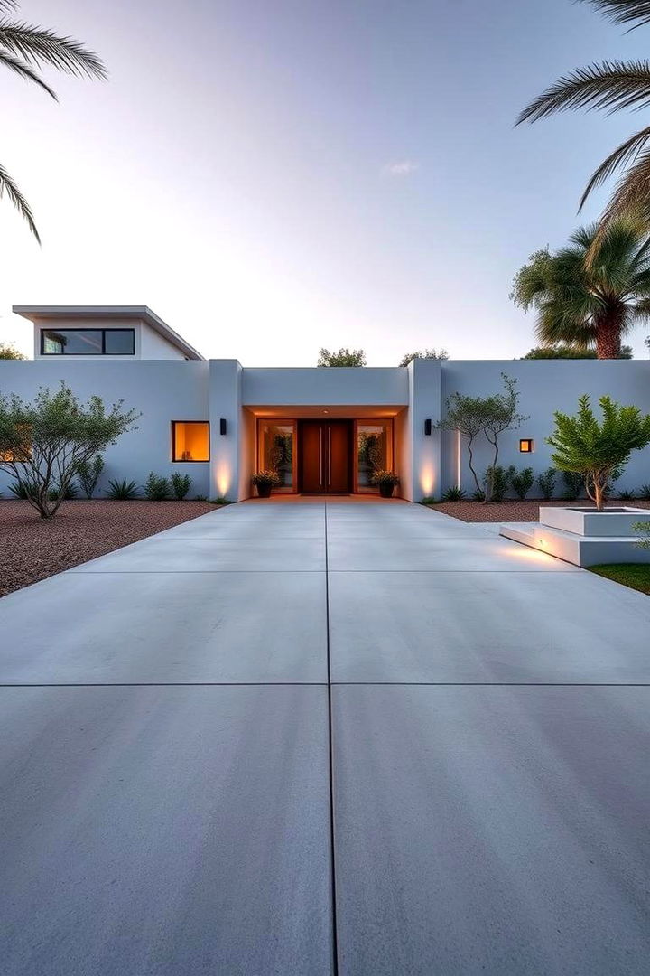 Modern Minimalist Design - Driveway Landscape Ideas to Enhance Curb Appeal & Functionality