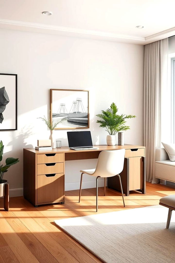 Modern Minimalist Desk - Desk in Living Room Ideas to Maximize Space and Style