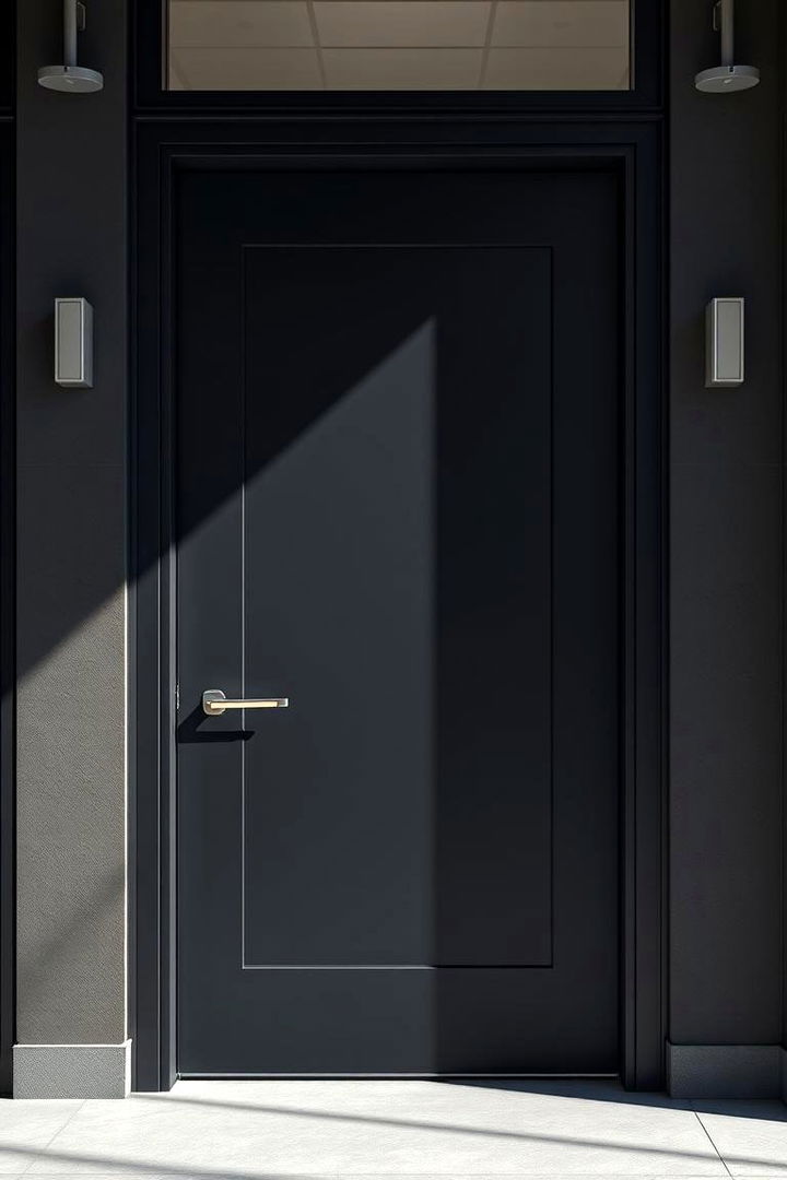 Modern Minimalist Elegance - Inviting Black Front Door Ideas for Curb Appeal Boost