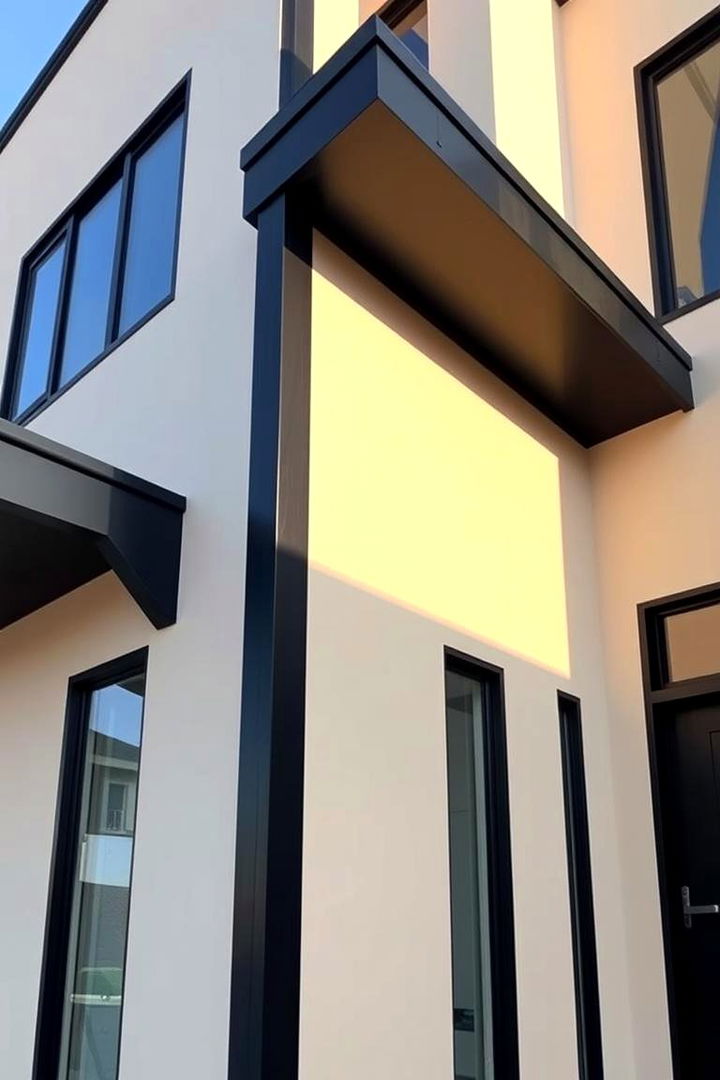 Modern Minimalist Elegance - Beige and Black House Exterior Ideas for Bold Contrast
