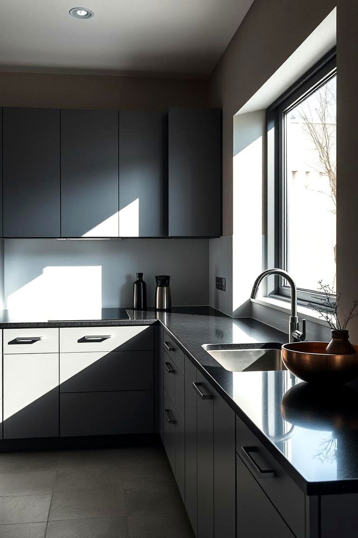 Modern Minimalist Elegance - Gray and Black Kitchen Design Ideas for Modern Homes