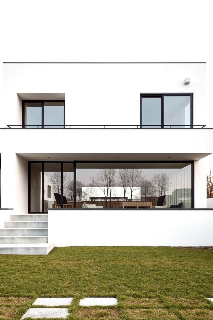 Modern Minimalist Facade - Aesthetic House Exterior Ideas for Modern Curb Appeal