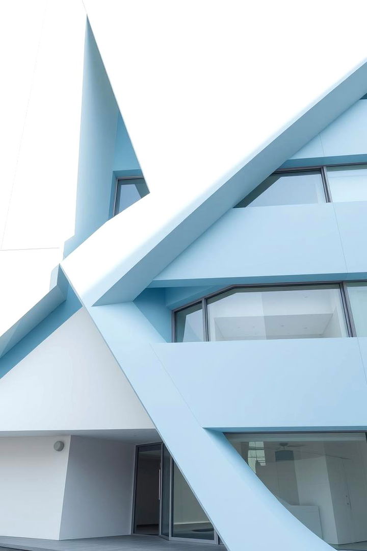 Modern Minimalist Facade - Light Blue House Exterior Ideas to Boost Curb Appeal
