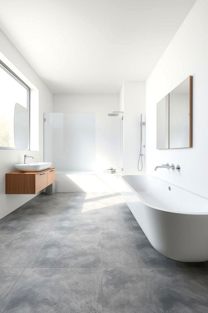 Modern Minimalist Flair - Gray Floor Bathroom Designs for Modern Elegance