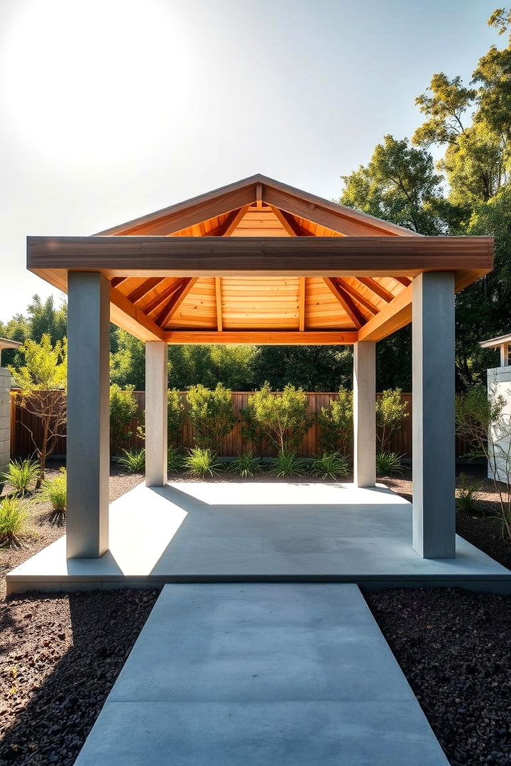 Modern Minimalist Gazebo - Backyard Gazebo Ideas for Shaded Outdoor Relaxation