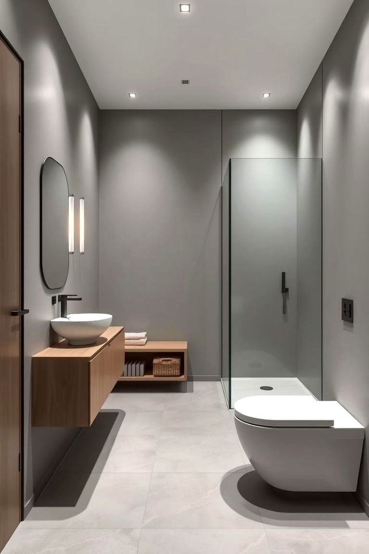 Modern Minimalist Grey Bathroom Design - Modern Grey Bathroom Ideas for Sleek Spa-Like Spaces