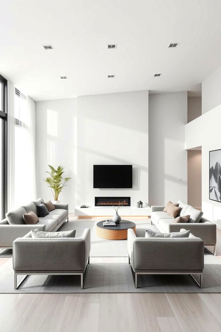 Modern Minimalist Grey Living Room - Grey Living Room Ideas for Sophisticated Comfort