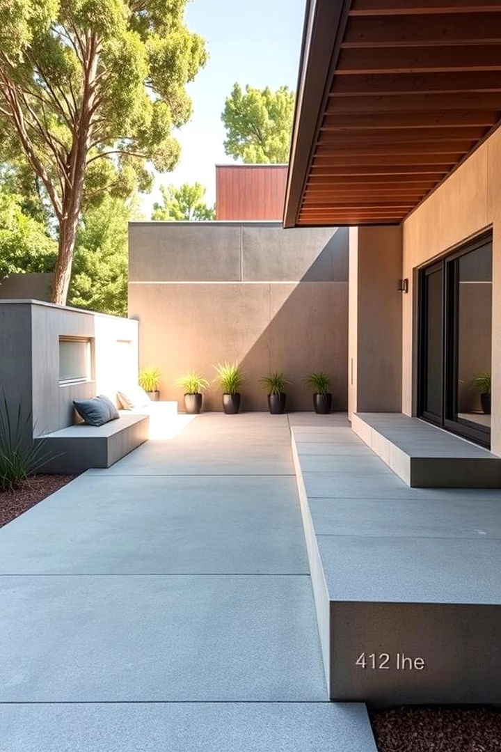 Modern Minimalist Haven - Raised Concrete Patio Ideas for Durable Outdoor Spaces