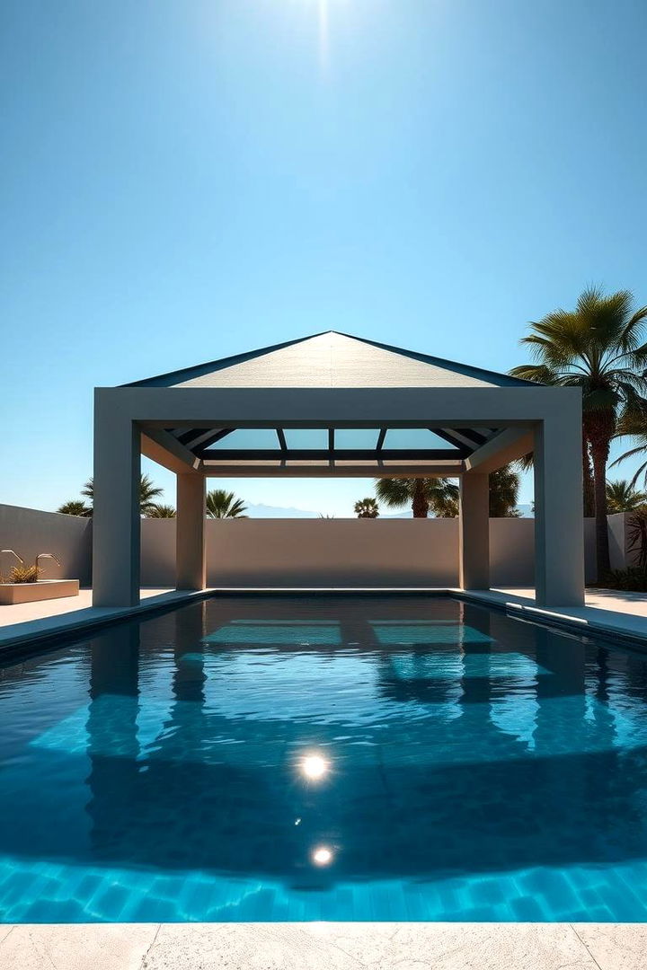 Modern Minimalist Pool Gazebo Design - Charming Pool Gazebo Ideas for Shade and Relaxation by the Water