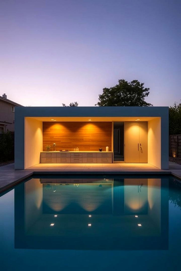 Modern Minimalist Pool Shed - Compact Pool Shed Ideas for Organized and Clutter-Free Spaces