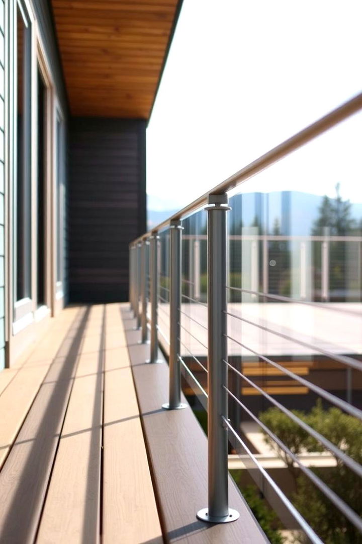 Modern Minimalist Railing - Stylish Deck Railing Ideas to Elevate Your Outdoor Space