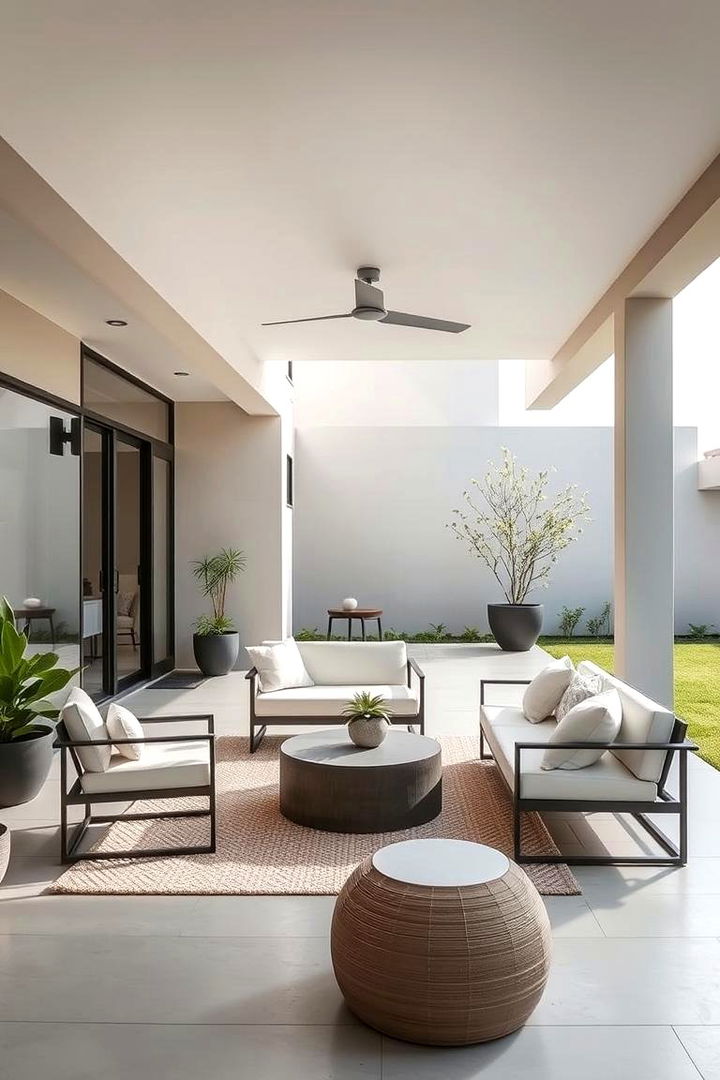 Modern Minimalist Retreat - Attached Covered Patio Ideas for Year-Round Use