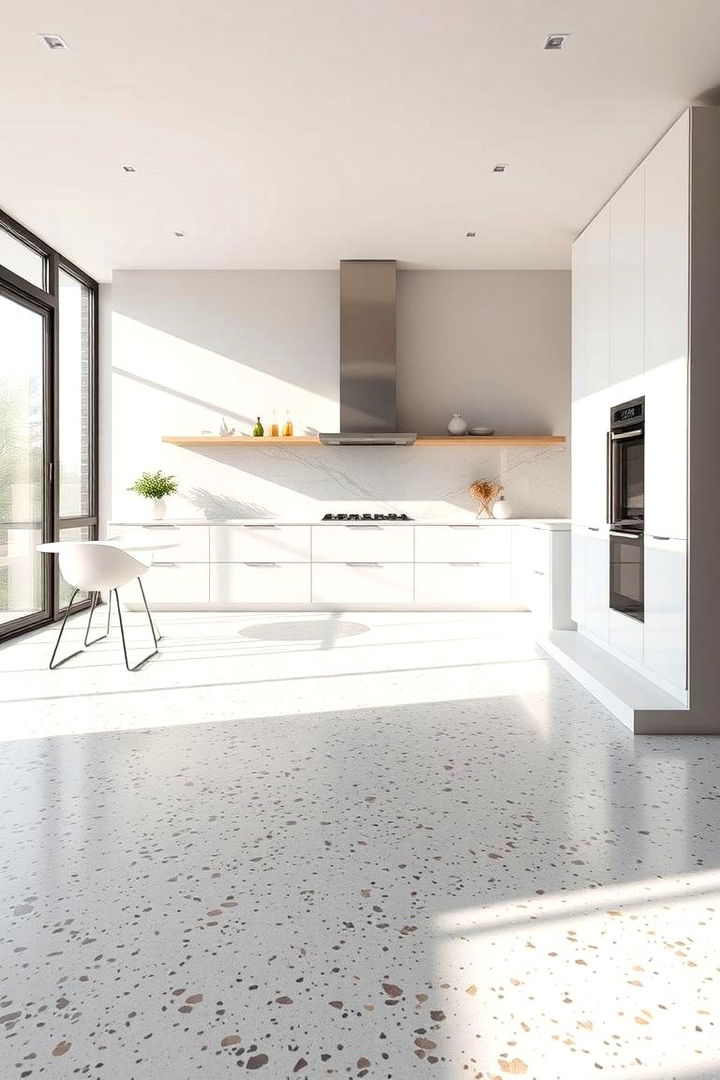 Modern Minimalist Terrazzo - Terrazzo Kitchen Floor Ideas for Stylish, Durable Designs