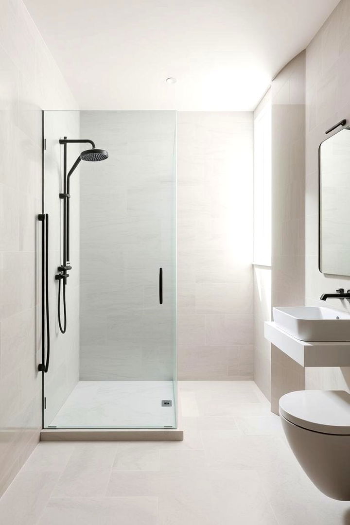 Modern Minimalist Tiles - Chic Walk-In Shower Tile Ideas for a Spa-Like Bathroom