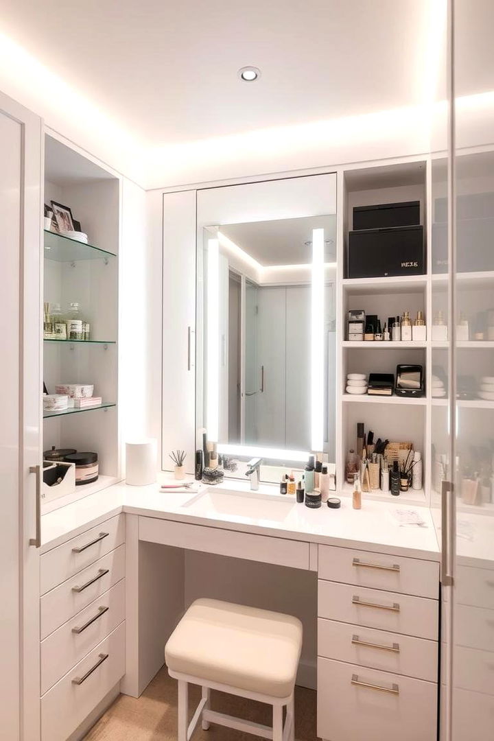 Modern Minimalist Vanity Setup - Stylish Makeup Room Ideas for a Dedicated Beauty Space