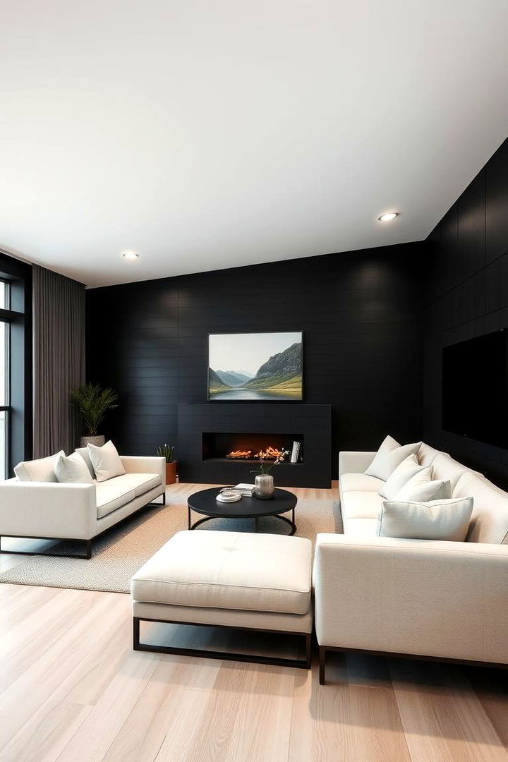 Modern Minimalist Vibe - Chic Black Shiplap Wall Ideas for Modern Interior Accents