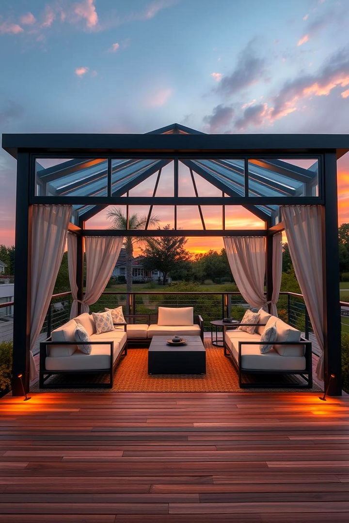 Modern Outdoor Lounge Gazebo - Stylish Gazebo on Deck Ideas for Outdoor Living