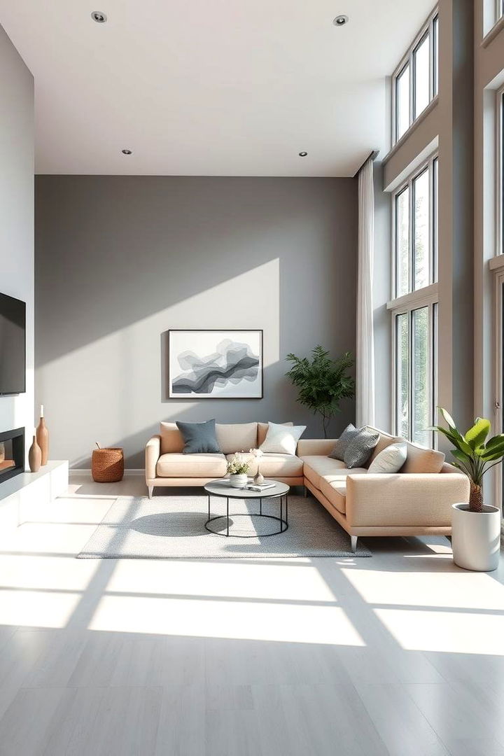 Monochrome Minimalism - Grey and Beige Living Room Ideas for Warm Neutral Palettes