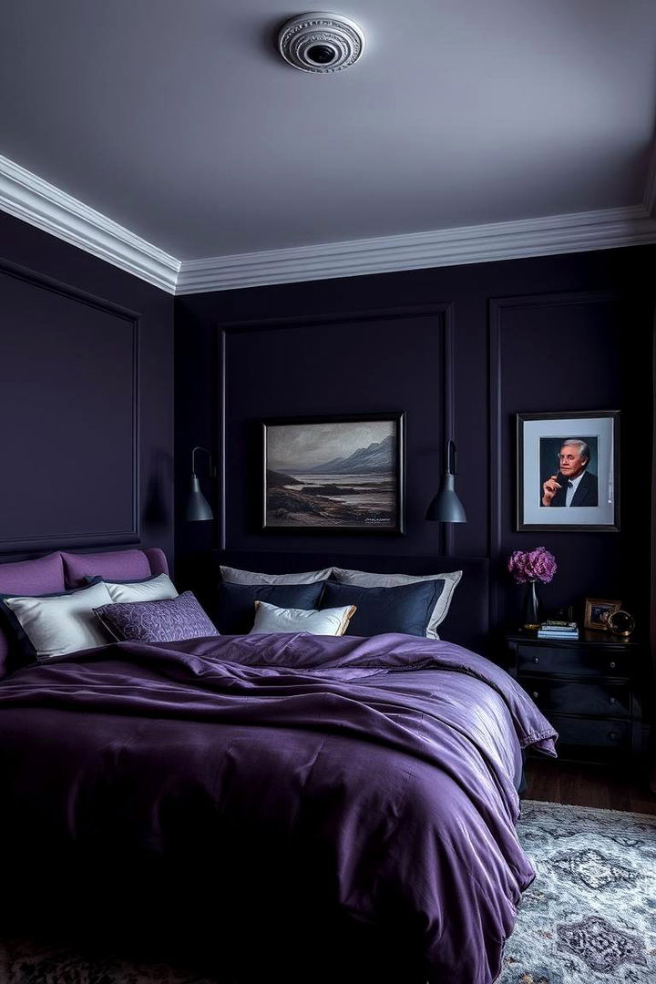 Moody Elegance with Dark Hues - Dark Purple Bedroom Ideas for Luxurious Ambiance