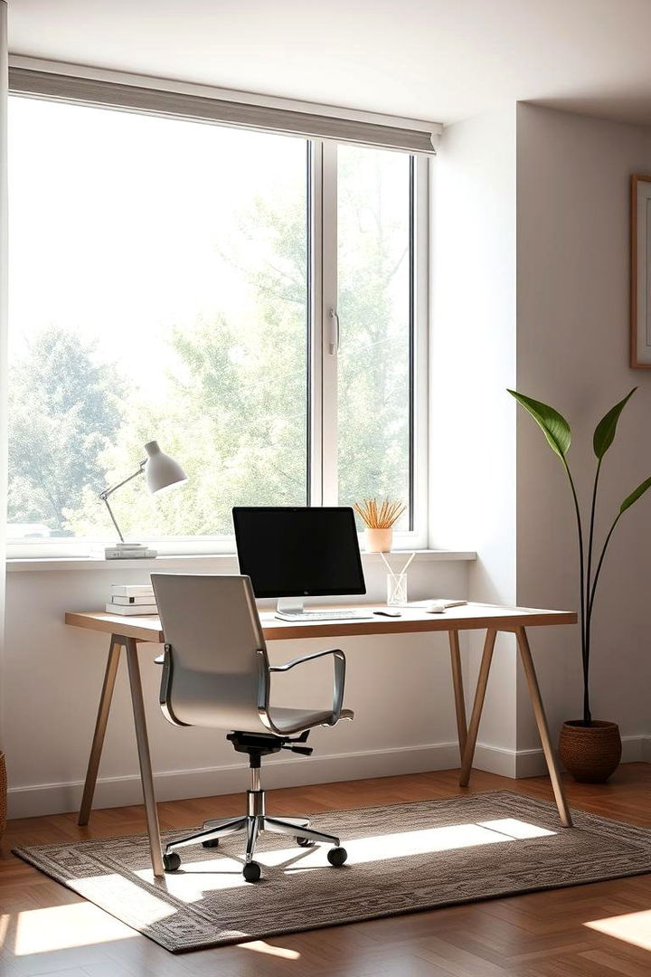 Natural Light Oasis - Desk in Front of Window Ideas for Natural Light Workspaces