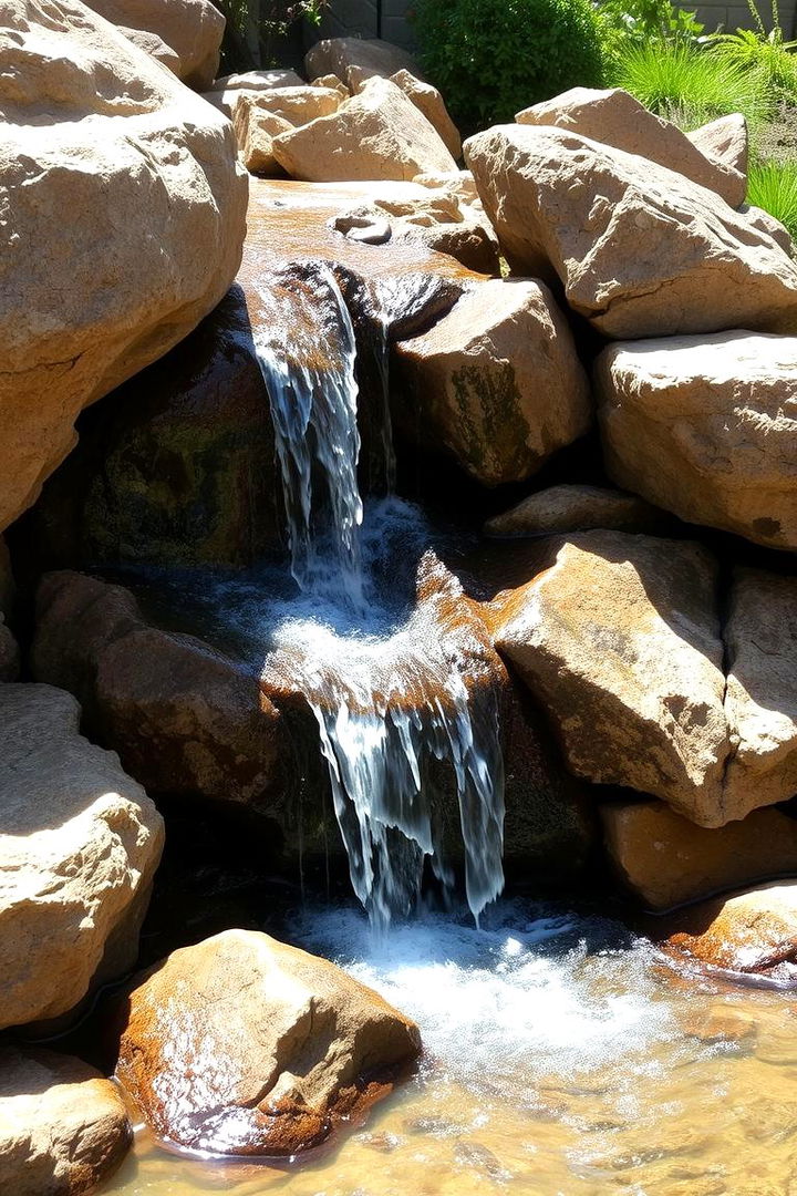 Natural Rock Formation Cascade - Pondless Waterfall Design Ideas for Modern Landscapes