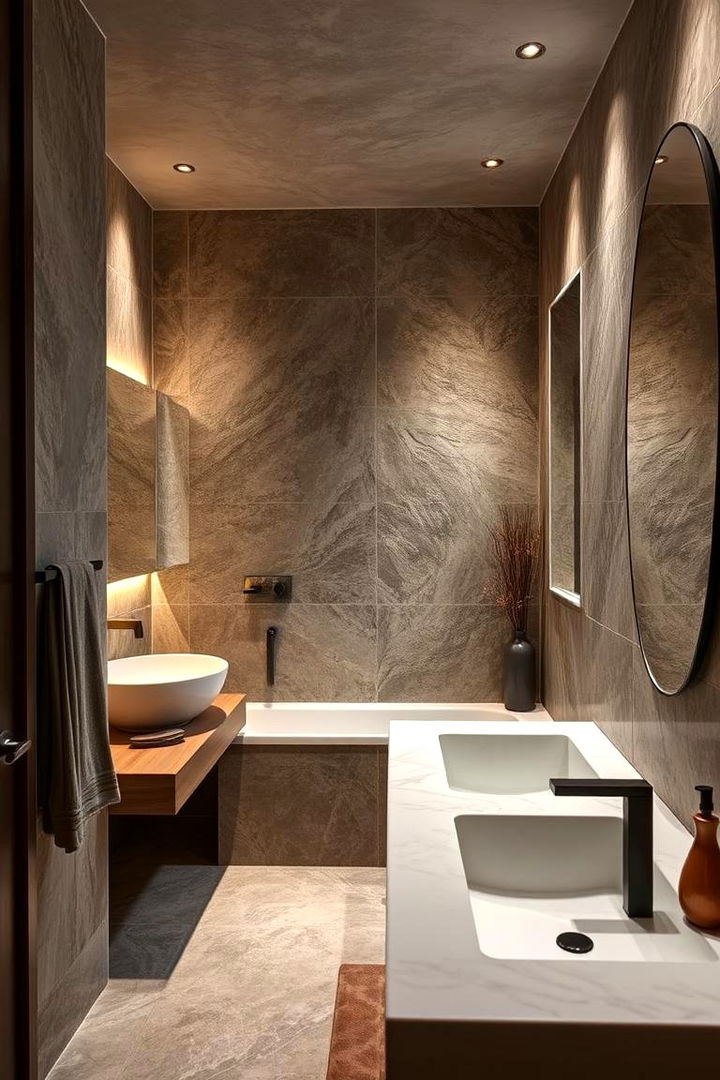 Natural Stone Accents - Earthy Bathroom Ideas for Natural Organic Aesthetics