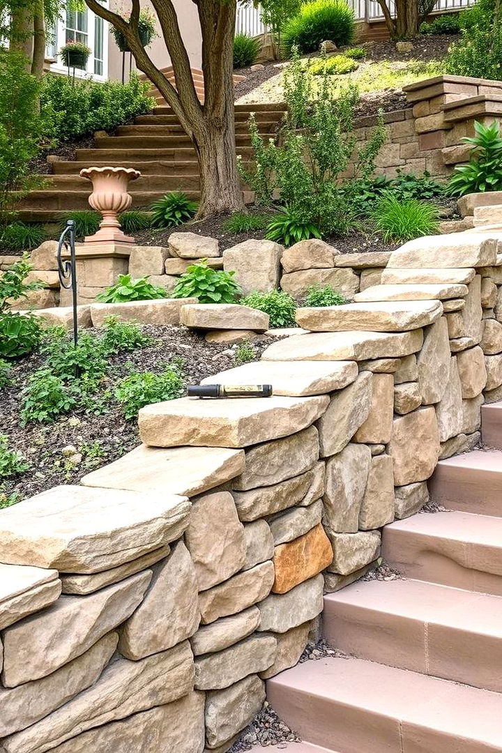 Natural Stone Elegance - Retaining Wall Ideas to Transform Sloped Backyards