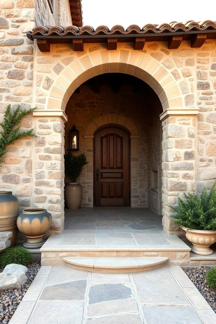 Natural Stone Facade - Mediterranean House Exterior Ideas: Curb Appeal with Charm