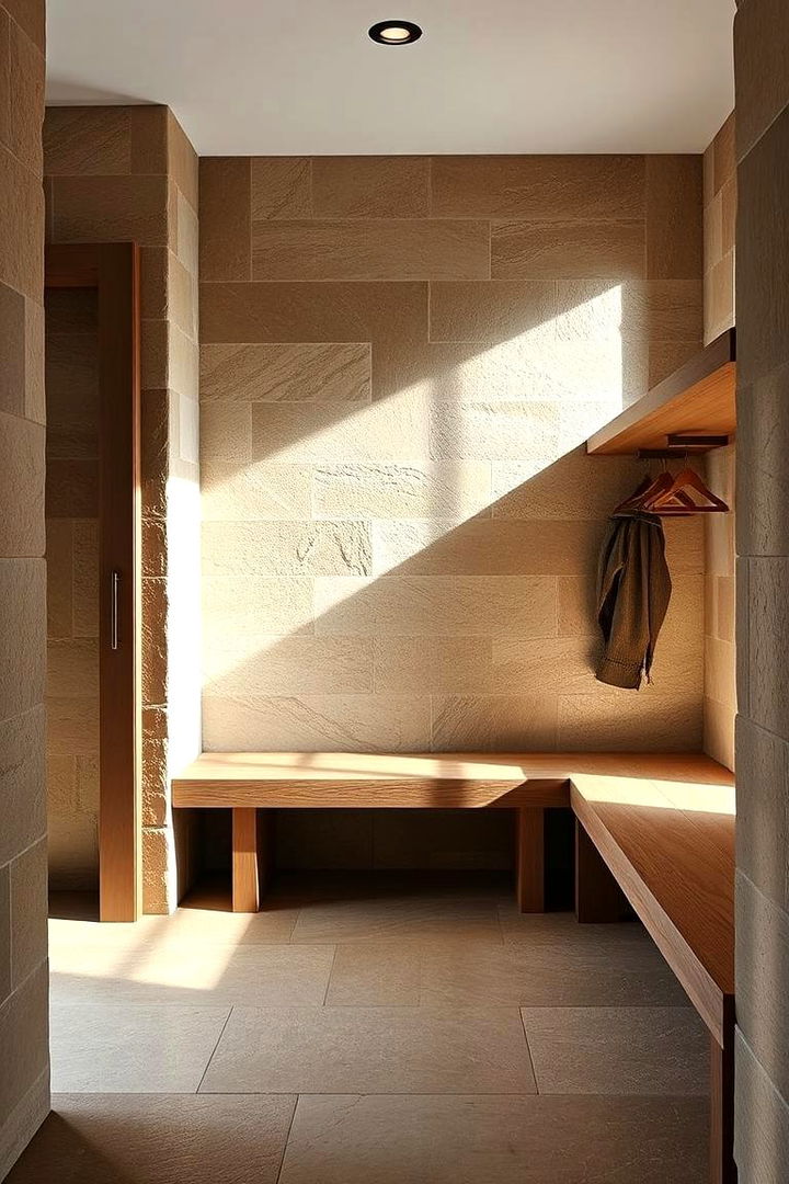 Natural Stone Tile Elegance - Durable Mudroom Flooring Ideas for High Traffic Areas