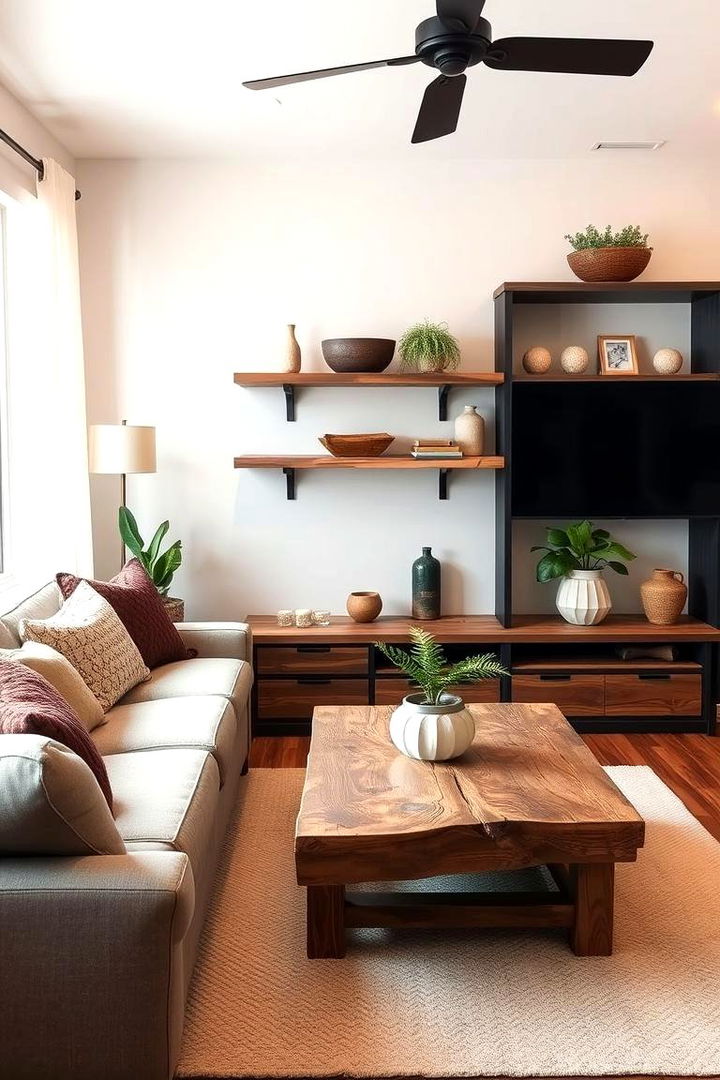 Natural Wood Accents - Earthy Living Room Decor Ideas for Cozy Spaces