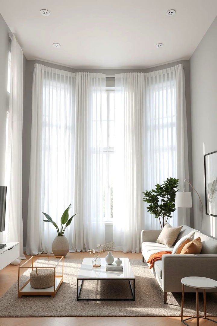 Neutral Elegance White Curtains Over Gray Walls - Best Curtain Colors for Gray Walls: Expert Guide