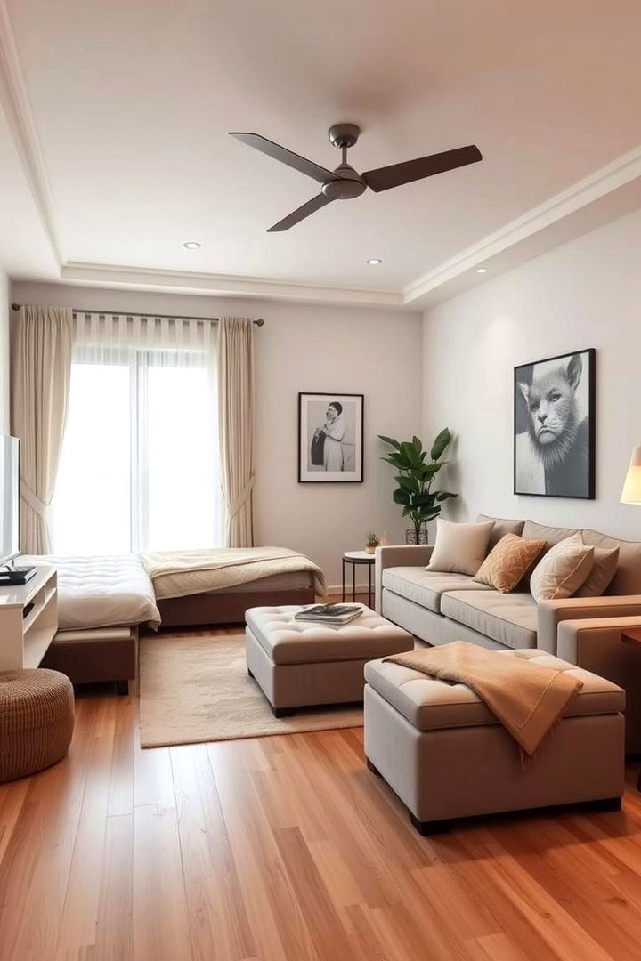 Optimize Space with Multifunctional Furniture - Small Living Room & Dining Combo Ideas with TV