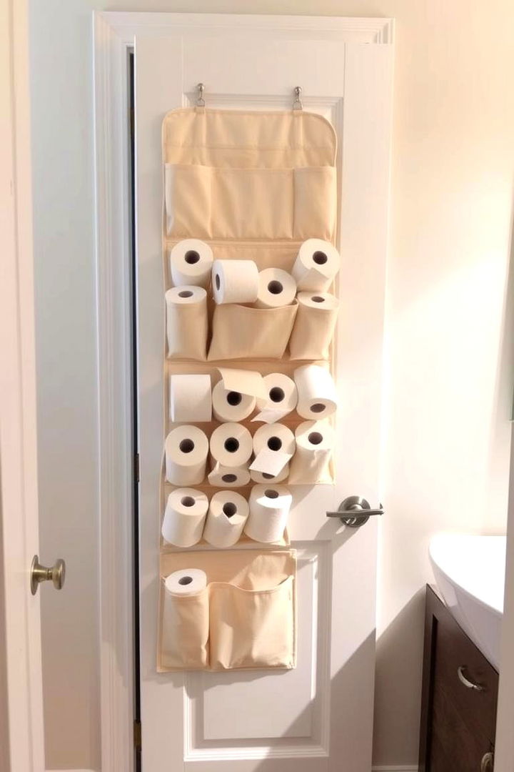 Over the Door Organizer Wonder - Clever Toilet Paper Storage Ideas for Small Bathrooms